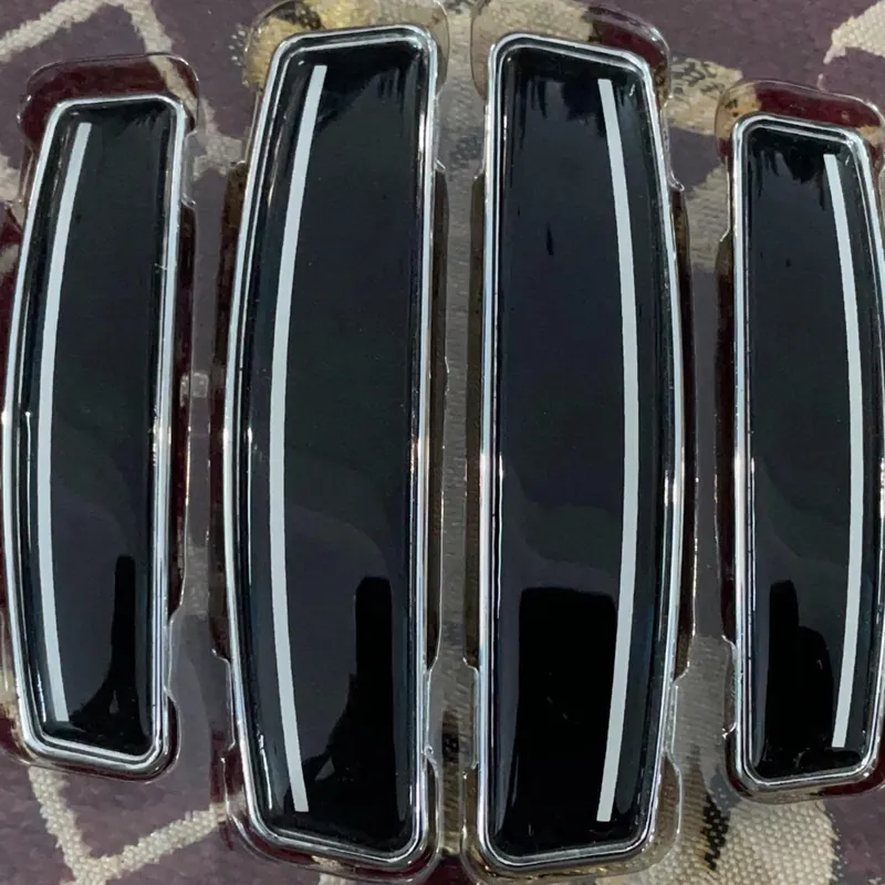 Gloss Black, White Stripe, door guard, 4-piece set
